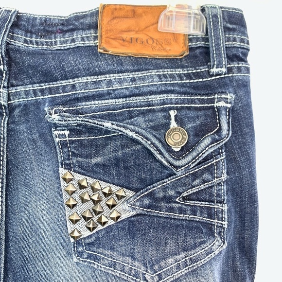 VIGOSS BOOT CUT Studded Distressed Stretch Jeans 5 - Picture 16 of 16